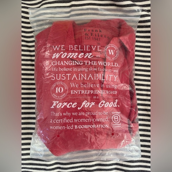 Frank & Eileen Daphne Sleeveless Popover Dress in Summer Red Sz XS Washed Linen - Picture 13 of 16